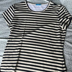 JMcLaughlin signature cap sleeve striped tee